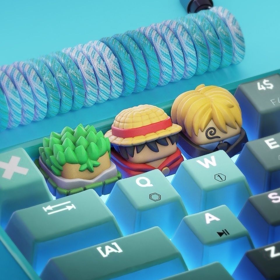 Keycap Artisan Anime - Nuevas Teclas Kawaii de ONE PIECE,